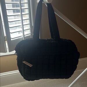Chic Black Quilted Tote by